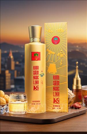 Rượu Sâm Ngọc Linh K5 Premium được đánh giá tiềm năng OCOP 5 sao cấp tỉnh. Ảnh: TTXVN phát