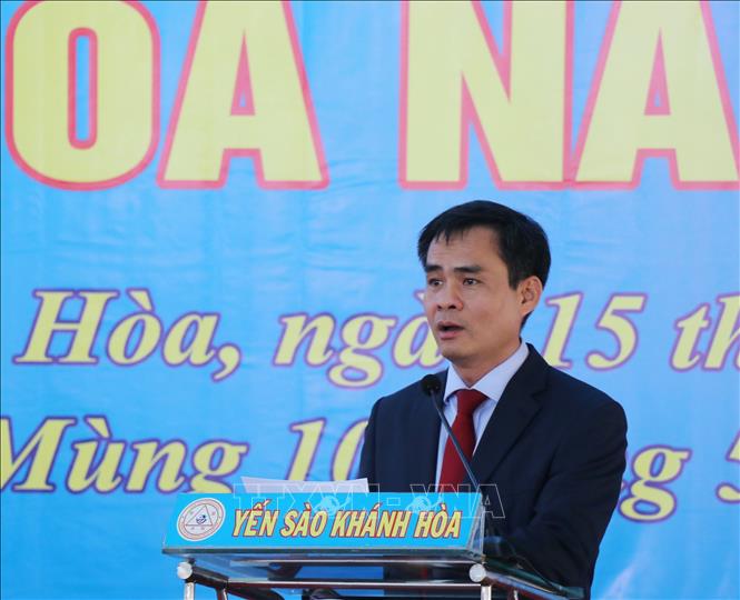 Ông Nguyễn Thanh Hải - Tổng Giám đốc Công ty Yến sào Khánh Hòa phát biểu. Ảnh: Đặng Tuấn - TTXVN