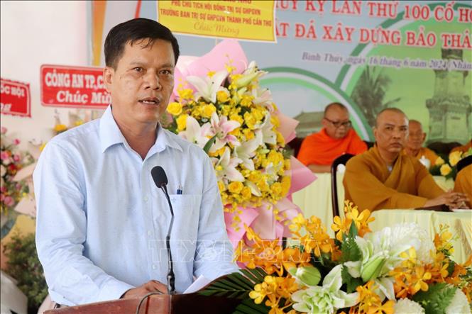 Ông Nguyễn Thanh Kiệt, Trưởng Ban Tôn giáo thành phố Cần Thơ phát biểu. Ảnh: Thu Hiền - TTXVN