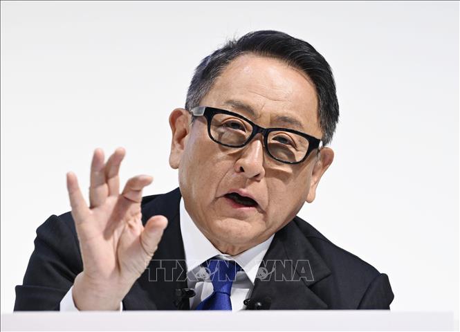 (Tư liệu) Chủ tịch tập đoàn Toyota Akio Toyoda phát biểu họp báo tại thủ đô Tokyo ngày 3/6/2024. Ảnh: Kyodo/TTXVN