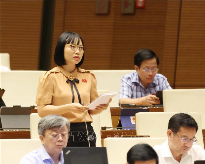 Đại biểu Quốc hội tỉnh Hải Dương Nguyễn Thị Việt Nga phát biểu. Ảnh: Phương Hoa – TTXVN