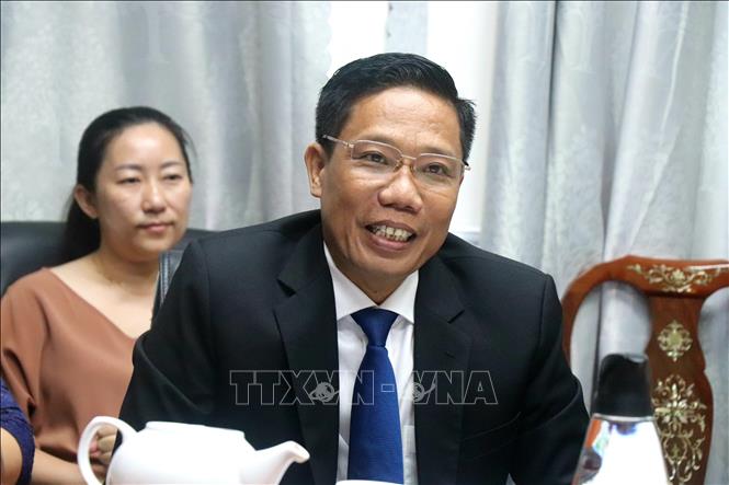 Phó Chủ tịch UBND thành phố Cần Thơ Nguyễn Thực Hiện tại buổi làm việc. Ảnh: Thu Hiền - TTXVN