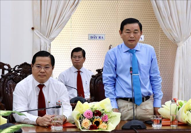 Ông Nguyễn Văn Nhiên, Chủ tịch Hội Nông dân tỉnh An Giang, được điều động giữ chức vụ Chánh Văn phòng Tỉnh ủy An Giang. Ảnh: Thanh Sang -TTXVN
