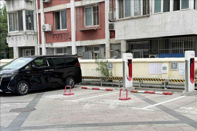 Các trụ sạc được lắp đặt rất đa dạng với nhiều chủng loại khác nhau. Ảnh: Công Tuyên-Phóng viên TTXVN tại Trung Quốc