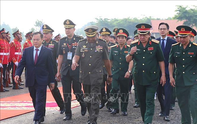 Các đại biểu Việt Nam tham dự Lễ kỷ niệm. Ảnh: Quang Anh - PV TTXVN tại Campuchia