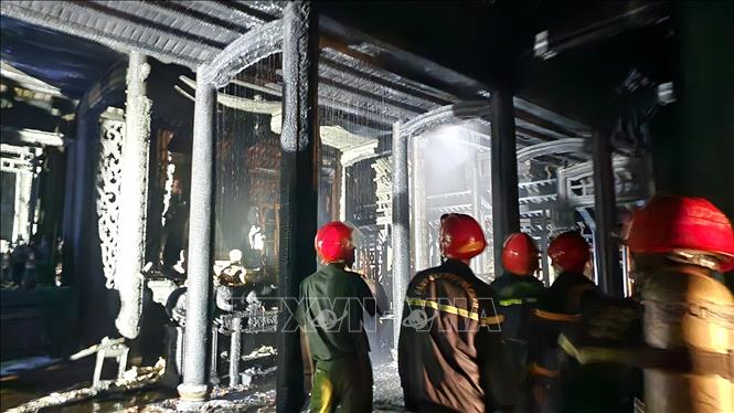 Hiện trường vụ cháy. Ảnh: TTXVN phát