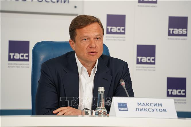 Ông Maxim Liksutov, Phó Thị trưởng thủ đô Moskva chia sẻ những thành tựu ấn tượng về hệ thống giao thông công cộng của thành phố. Ảnh: Duy Trinh - PV TTXVN tại Nga