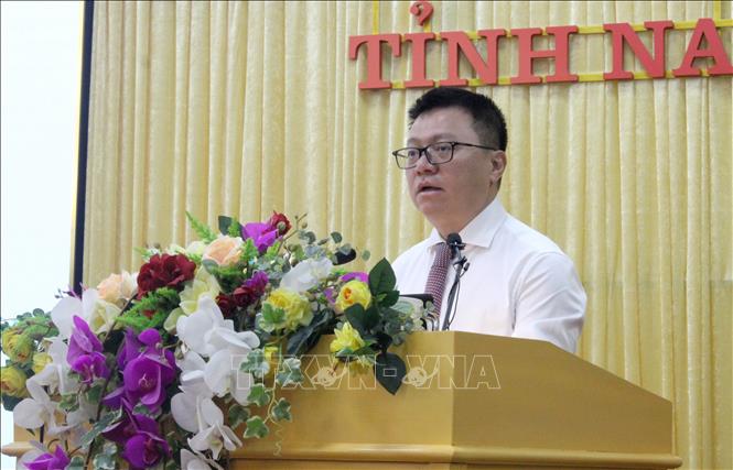Tổng Biên tập Báo Nhân Dân, Chủ tịch Hội Nhà báo Việt Nam Lê Quốc Minh phát biểu tại Hội thảo. Ảnh: Công Luật-TTXVN