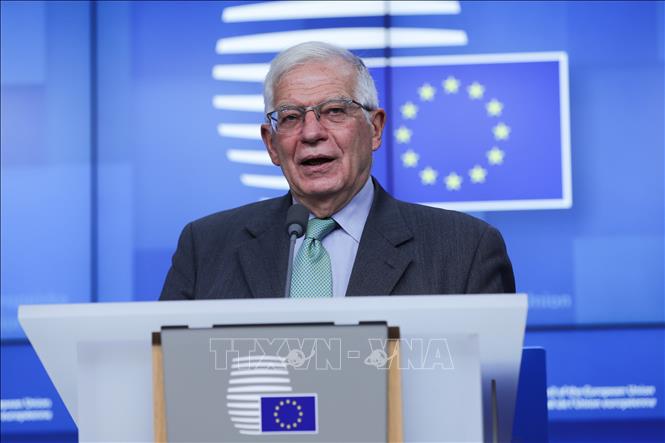 (Tư liệu) Đại diện cấp cao về chính sách an ninh và đối ngoại của EU Josep Borrell phát biểu họp báo tại Brussels, Bỉ. Ảnh: THX/TTXVN