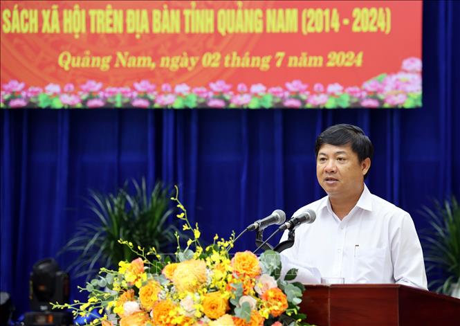 Bí thư tỉnh ủy Quảng Nam Lương Nguyễn Minh Triết phát biểu tại hội nghị. Ảnh Trần Tĩnh - TTXVN