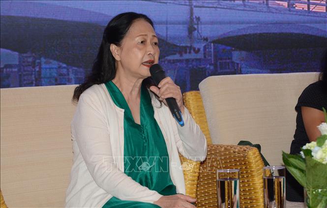 NSND Như Quỳnh phát biểu. Ảnh: Văn Dũng-TTXVN