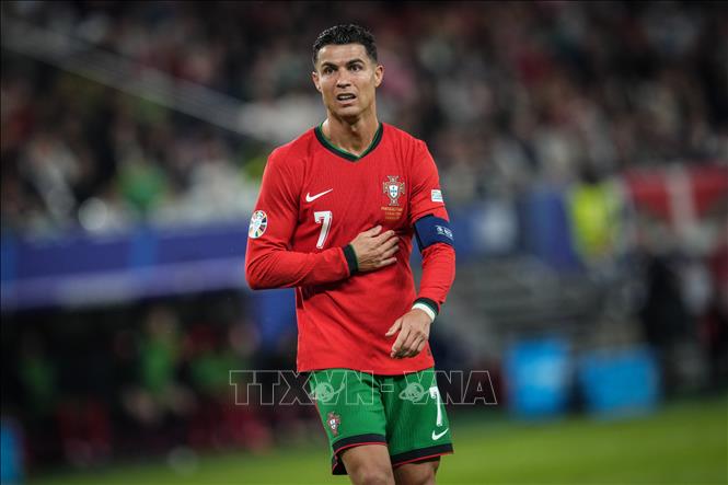 Cristiano Ronaldo của Bồ Đào Nha trong trận gặp Pháp. Ảnh: THX/TTXVN 