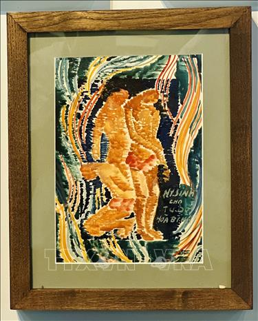 A painting by Le Ba Dang at the exhibition. VNA Photo: Nguyên Linh