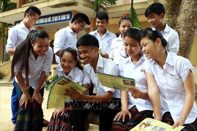 Nhiều hoạt động dân số, chăm sóc sức khỏe sinh sản vị thành niên được triển khai tại Trường PTDTNT huyện miền núi Đakrông (Quảng Trị). Ảnh: Dương Ngọc - TTXVN