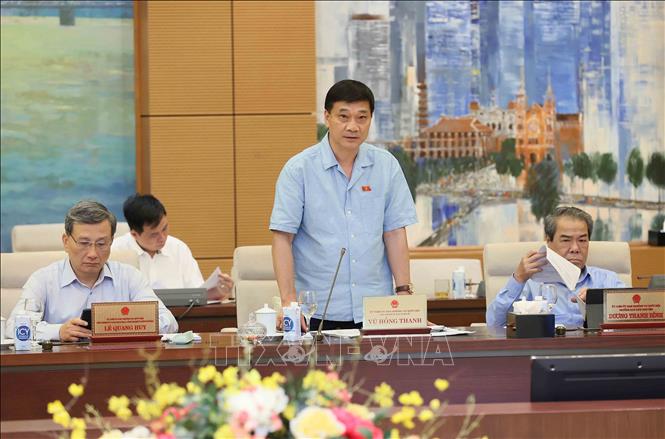 Chủ nhiệm Ủy ban Kinh tế của Quốc hội Vũ Hồng Thanh phát biểu. Ảnh: An Đăng - TTXVN