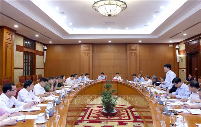 Hội nghị giao ban công tác quý II năm 2024 các ban đảng, văn phòng, đảng uỷ khối, Mặt trận Tổ quốc Việt Nam, các tổ chức chính trị - xã hội và một số cơ quan Trung ương. Ảnh: Phương Hoa – TTXVN
