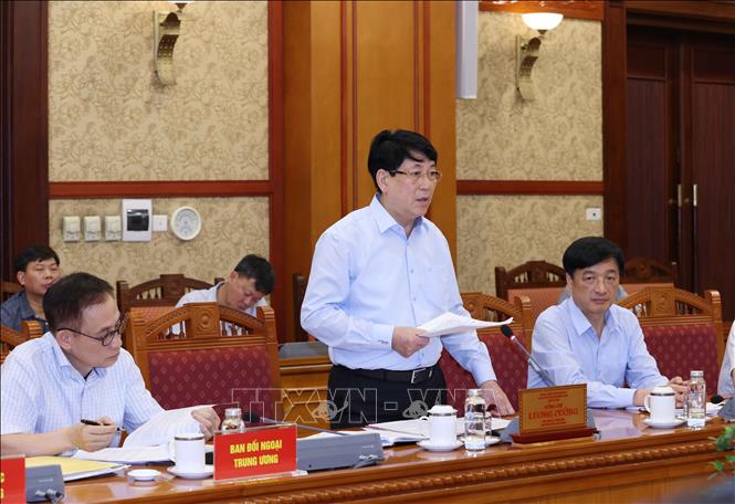 Đồng chí Lương Cường, Uỷ viên Bộ Chính trị, Thường trực Ban Bí thư phát biểu chỉ đạo hội nghị. Ảnh: Phương Hoa – TTXVN
