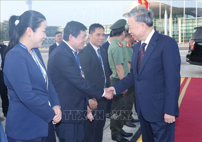 Lễ tiễn Chủ tịch nước Tô Lâm tại Sân bay quốc tế Nội Bài (Hà Nội). Ảnh: Nhan Sáng - TTXVN