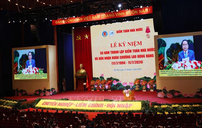 Chủ tịch Quốc hội Trần Thanh Mẫn phát biểu. Ảnh: Phạm Hậu - TTXVN