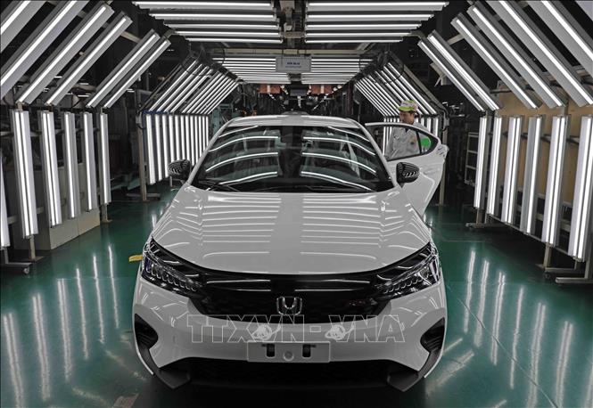 Sản phẩm ô tô xuất xưởng tại nhà máy Honda Phúc Yên, Vĩnh Phúc. Ảnh: Trần Việt - TTXVN