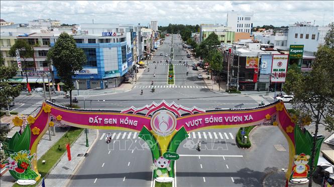 Phường 1 là phường trung tâm của thành phố Cao Lãnh, tỉnh Đồng Tháp. Ảnh: Nhựt An - TTXVN