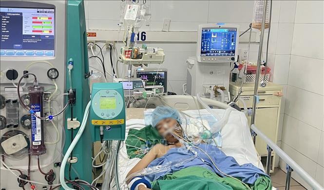 Bệnh nhân nhập viện trong tình trạng nguy kịch ngày 30/5/2024. Ảnh: Bệnh viện Thanh Nhàn cung cấp/TTXVN phát