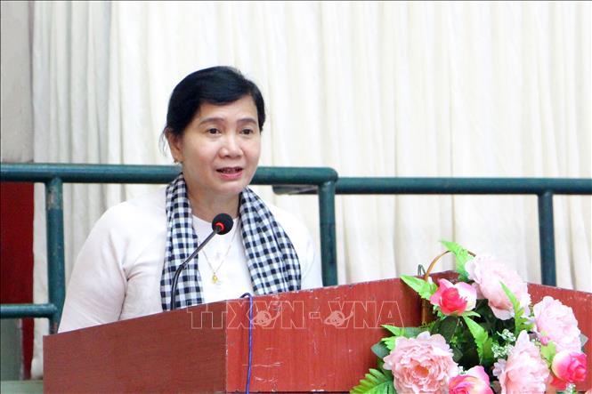 Phó Giám đốc Sở Văn hóa, Thể thao và Du lịch thành phố Cần Thơ Đào Thị Thanh Thúy phát biểu khai mạc giải. Ảnh: Trung Kiên - TTXVN