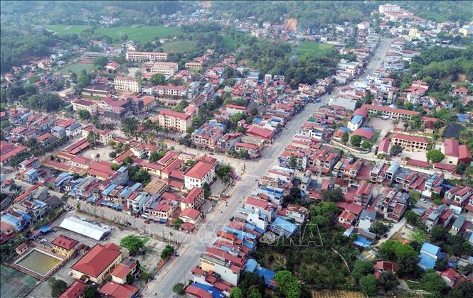 Một góc thị trấn Chợ Chu, huyện Định Hoá. Ảnh: Trần Trang-TTXVN