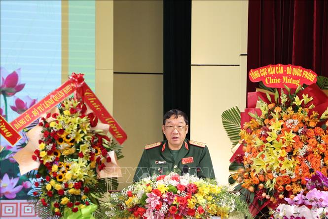 Thượng tướng Phạm Hoài Nam, Ủy viên Trung ương Đảng, Thứ trưởng Bộ Quốc phòng, phát biểu tại buổi lễ. Ảnh: Huyền Trang - TTXVN