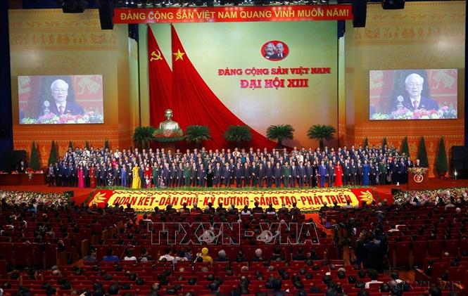 Tổng Bí thư Nguyễn Phú Trọng phát biểu tại Lễ ra mắt Ban Chấp hành Trung ương khóa XIII (Hà Nội, 1/2/2021). Ảnh: Doãn Tấn – TTXVN