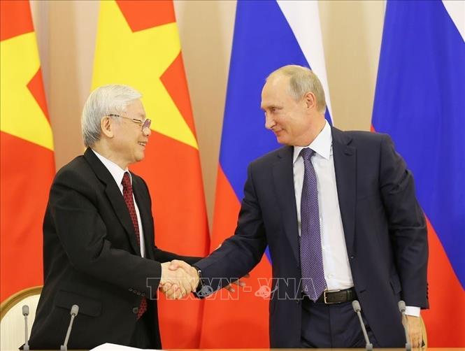 Tổng thống Vladimir Putin hội đàm với Tổng Bí thư Nguyễn Phú Trọng thăm chính thức Liên bang Nga (Sochi, 6/9/2018). Ảnh: Trí Dũng - TTXVN