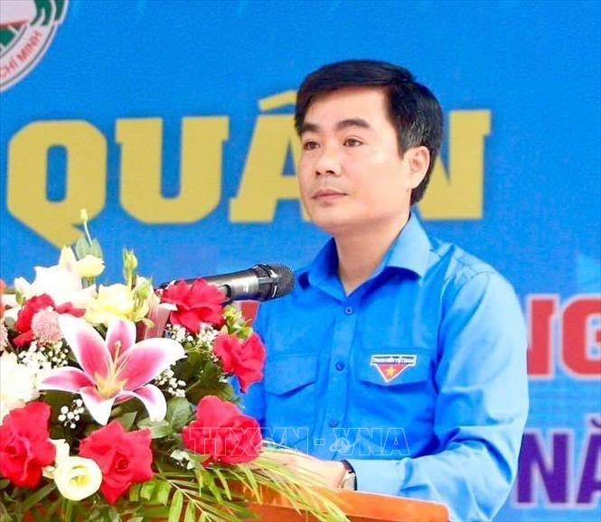 Anh Lê Văn Châu, Bí thư Tỉnh đoàn Thanh Hóa bày tỏ tình cảm đặc biệt dành cho Tổng Bí thư Nguyễn Phú Trọng. Ảnh: Hoa Mai - TTXVN