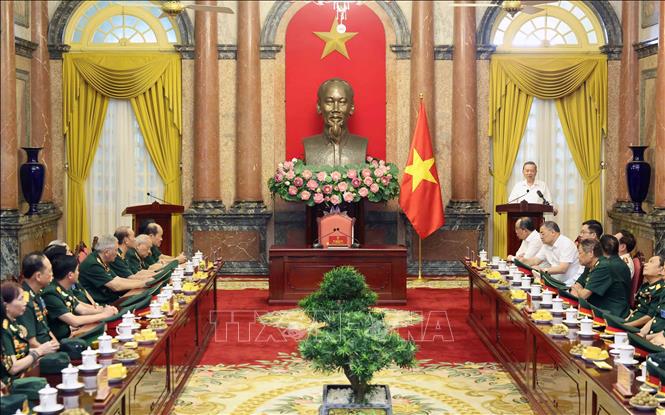 Chủ tịch nước Tô Lâm phát biểu tại buổi gặp mặt. Ảnh: Nhan Sáng-TTXVN