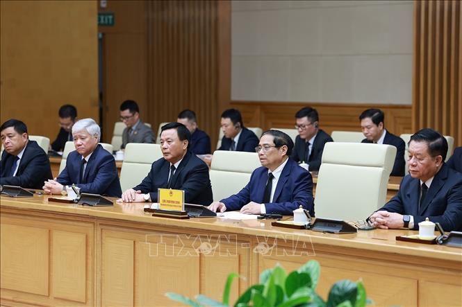 Prime Minister Pham Minh Chinh at the reception. VNA Photo: Dương Giang