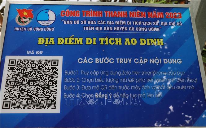 Di tích Ao Dinh ở xã Tân Phước, huyện Gò Công Đông (tỉnh Tiền Giang) được số hóa giúp người dân truy cập trực tuyến. Ảnh: Hữu Chí - TTXVN