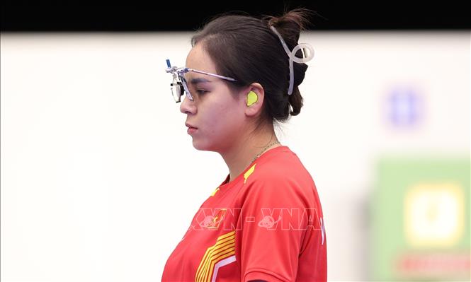 Đây là lần đầu tiên Thu Vinh tham dự Olympic và là thành tích tốt nhất của một VĐV Việt Nam tại Olympic Paris 2024. Ảnh: Hoàng Linh- pv TTXVN từ Paris