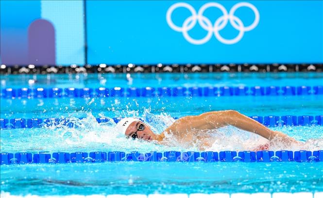 Bơi tự do 800m nam là nội dung thi đấu đầu tiên của Huy Hoàng tại Olympic Paris 2024, ngày 29/7/2024.  Ảnh: Hoàng Linh- P/v TTXVN tác nghiệp tại Paris