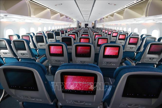 Máy bay có sức chứa 367 ghế với 2 khoang Thương gia (24 ghế) và Phổ thông (343 ghế). Ảnh: Huy Hùng - TTXVN
