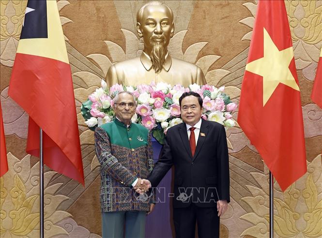 Chủ tịch Quốc hội Trần Thanh Mẫn và Tổng thống Timor-Leste Jose Ramos-Horta. Ảnh: Doãn Tấn - TTXVN