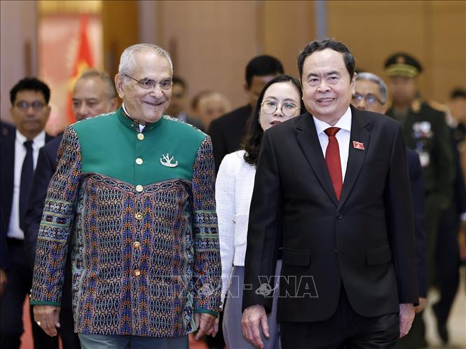 Chủ tịch Quốc hội Trần Thanh Mẫn và Tổng thống Timor-Leste Jose Ramos-Horta. Ảnh: Doãn Tấn - TTXVN