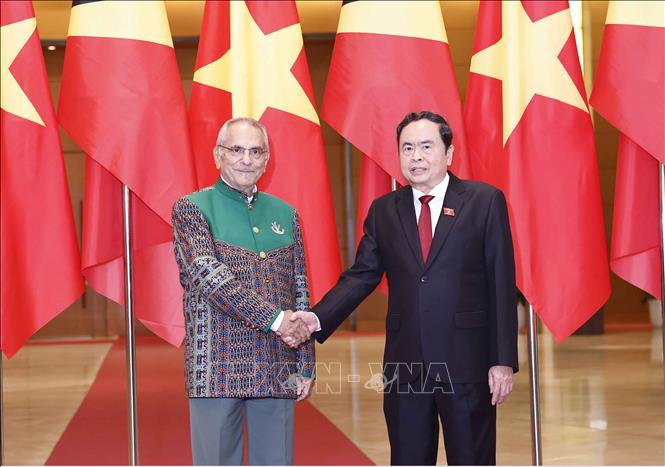 Chủ tịch Quốc hội Trần Thanh Mẫn và Tổng thống Timor-Leste Jose Ramos-Horta. Ảnh: Doãn Tấn - TTXVN