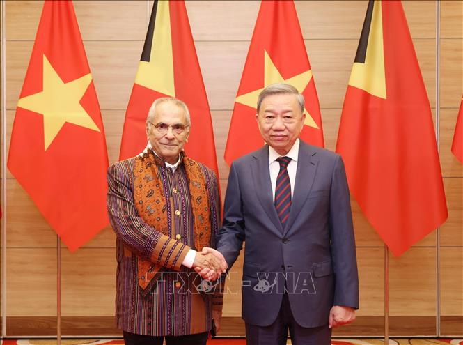 President To Lam and Timor-Leste President José Ramos-Horta. VNA Photo: Lâm Khánh