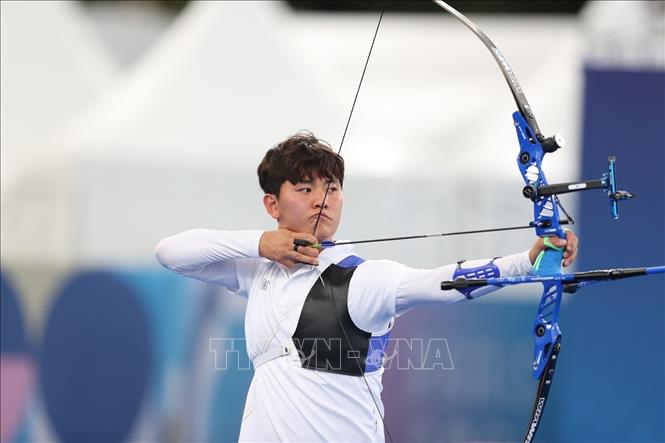 Hiện tại Kim Je Deok là niềm hy vọng số một ở nội dung đơn nam của bắn cung Hàn Quốc. Ảnh: Hoàng Linh-TTXVN
