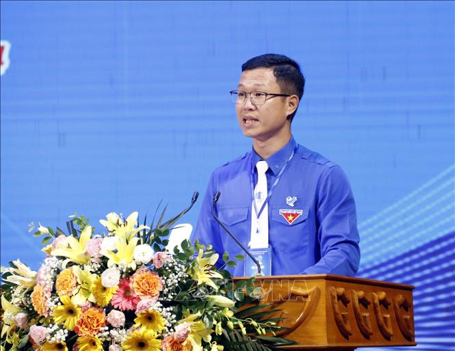 Anh Thân Trung Kiên, Bí thư Tỉnh đoàn, Chủ tịch Hội LHTN tỉnh Bắc Giang khóa V được hiệp thương tiếp tục làm Chủ tịch Hội LHTN tỉnh Bắc Giang khóa VI. Ảnh: Đồng Thúy-TTXVN 