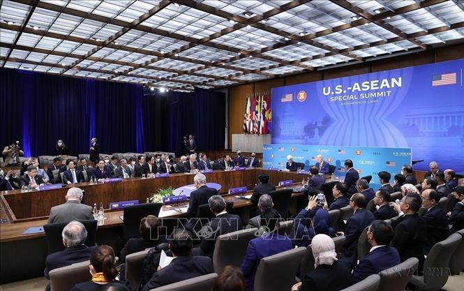 Thủ tướng Chính phủ Phạm Minh Chính dự Hội nghị cấp cao đặc biệt ASEAN - Hoa Kỳ (Washington D.C, 13/5/2022). Ảnh: Dương Giang-TTXVN