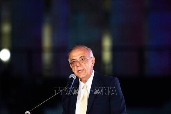 (Tư liệu) Bộ trưởng Quốc phòng Colombia Ivan Velasquez phát biểu tại Bogota ngày 3/10/2023. Ảnh: Getty Images/TTXVN