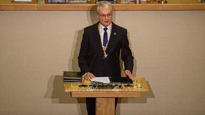 Tổng thống Litva Gitanas Nauseda phát biểu trước Quốc hội ngày 12/7/2024. Ảnh: Gettty Images/TTXVN