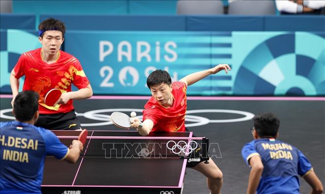 Mã Long là tay vợt bóng bàn giàu thành tích nhất lịch sử với 2 Grand Slam (World Championship 2015, 2017, 2019, World Cup 2012, 2015, Olympic 2016, 2020) trong sự nghiệp. Ảnh: Hoàng Linh - phóng viên TTXVN tại Paris