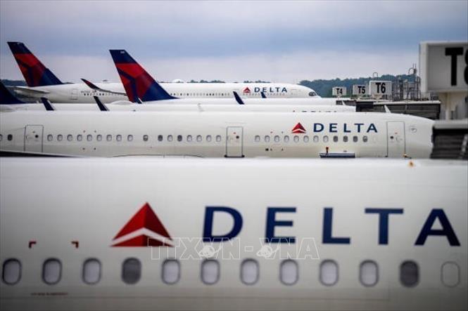 (Tư liệu) Máy bay của Hãng hàng không Delta Airlines tại sân bay ở Atlanta, Georgia, Mỹ. Ảnh: Getty Images/TTXVN