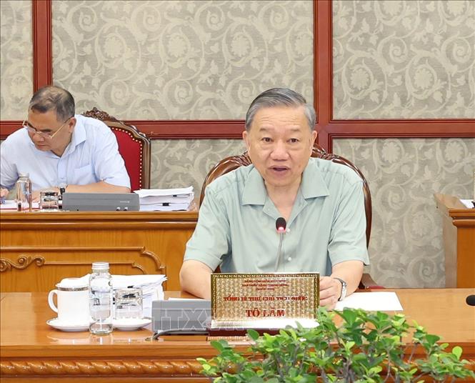 Tổng Bí thư, Chủ tịch nước Tô Lâm phát biểu chỉ đạo. Ảnh: Trí Dũng – TTXVN